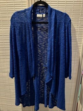 Kim Rogers Royal Blue Open-Front Women's Cardigan